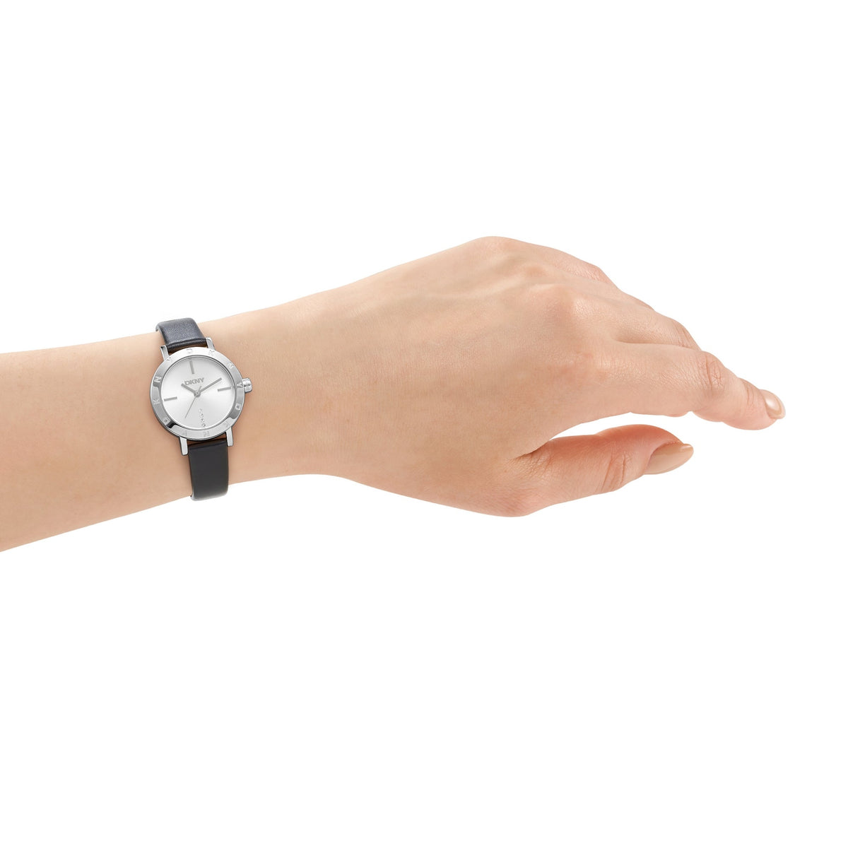 DKNY Essentials Silver 28mm Silver Dial Womens Watch + Silver Bracelet