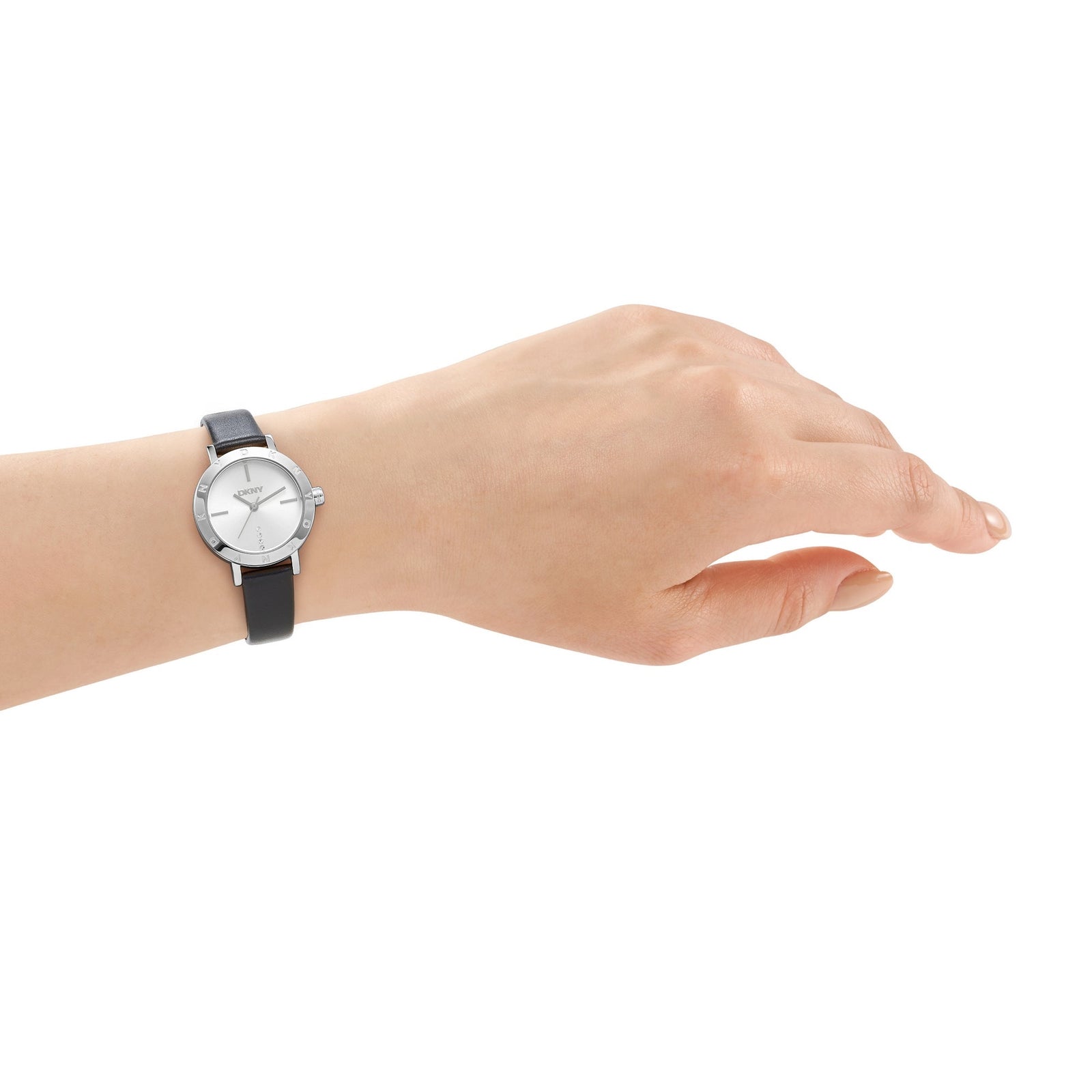 DKNY Essentials Silver 28mm Silver Dial Womens Watch + Silver Bracelet