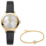 DKNY Essentials Gold 28mm Silver Dial Womens Watch + Gold Bracelet