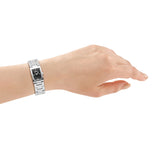DKNY Signature Shape Silver 17x25.5mm Black Dial Womens Watch