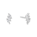 Ania Haie Silver Triple Marquise Stud Earrings