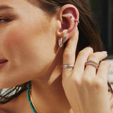 Ania Haie Silver Texture Small Huggie Hoop Earrings