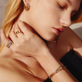 Ania Haie Two-Tone Sparkling Bold Puffy Spike Ring