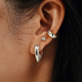 Ania Haie Silver Sparkling Shield Stud Earrings