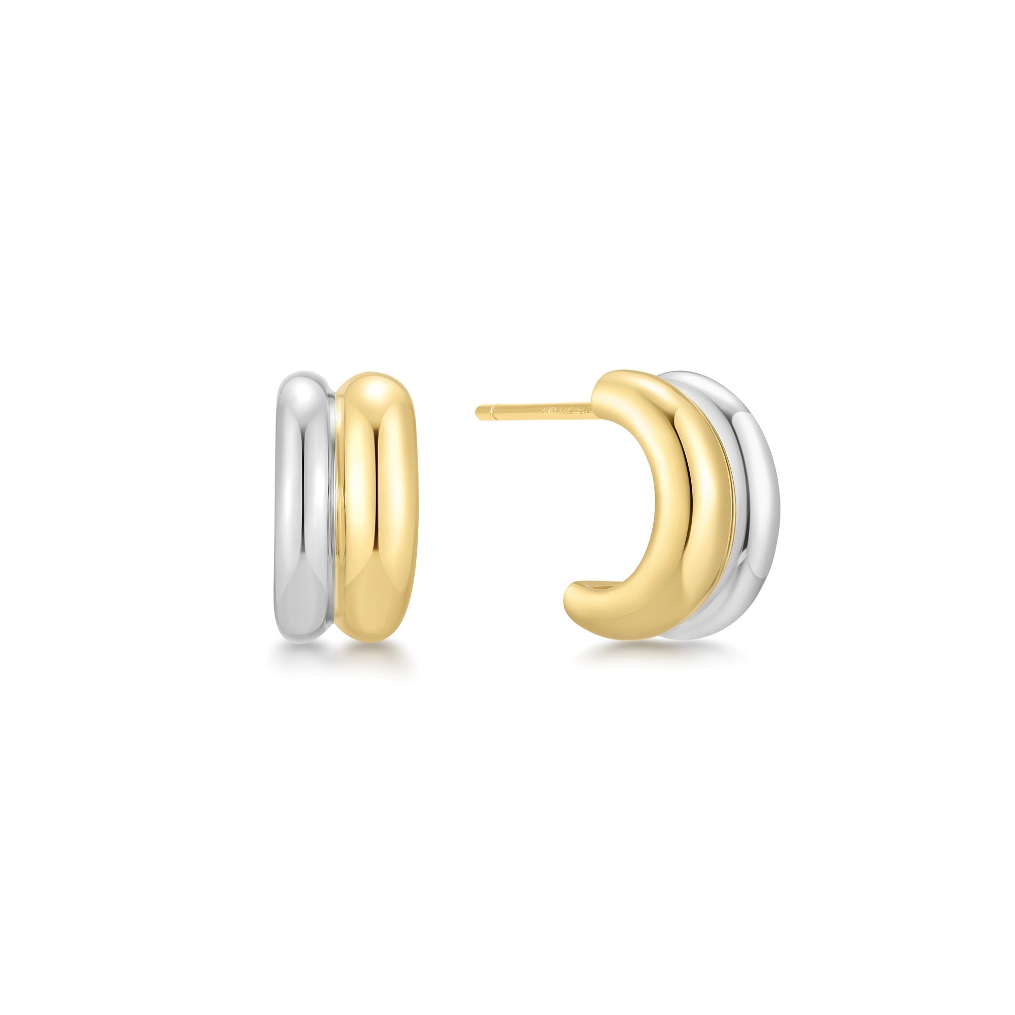 Ania Haie Two-Tone Duet Mixed Huggie Hoop Earrings