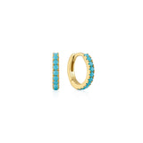 Ania Haie Gold Aqua Blue Row Huggie Hoop Earrings