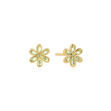 Ania Haie Gold Floral Tassel Drop Stud Earrings