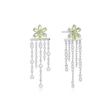 Ania Haie Silver Floral Tassel Drop Stud Earrings