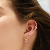 Ania Haie Silver Sunburst Dangle Stud Earrings