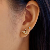 Ania Haie Gold Asymmetric Five-Point Star Stud Earrings