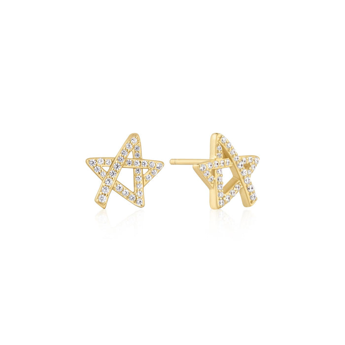 Ania Haie Gold Asymmetric Five-Point Star Stud Earrings