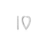 Ania Haie Silver Medium Sparkle Heart Huggie Hoop Earrings