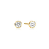 Ania Haie Gold Small Pave Disc Stud Earrings