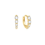 Ania Haie Gold Graduated Sparkle Huggie Hoop Earrings
