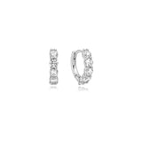 Ania Haie Silver Quintet Sparkle Huggie Hoop Earrings