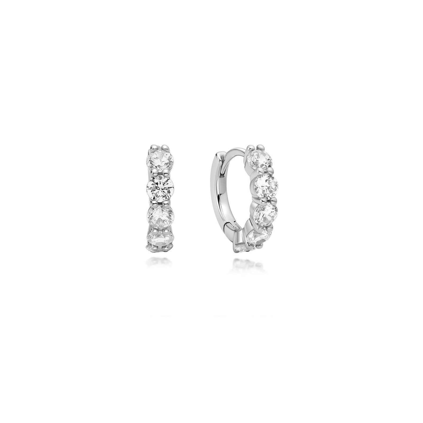 Ania Haie Silver Quintet Sparkle Huggie Hoop Earrings