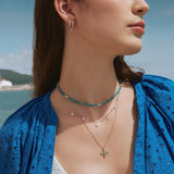 Ania Haie Silver Lab-Created Turquoise Beaded Necklace