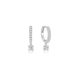 Ania Haie Silver Dangling Sparkle Huggie Hoop Earrings