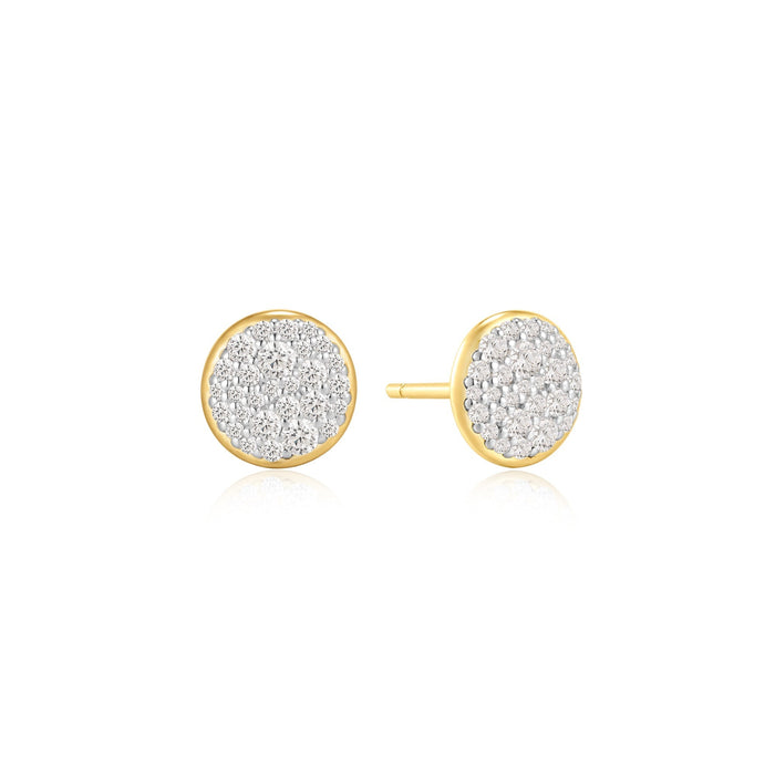 Ania Haie Gold Pave Disc Stud Earrings