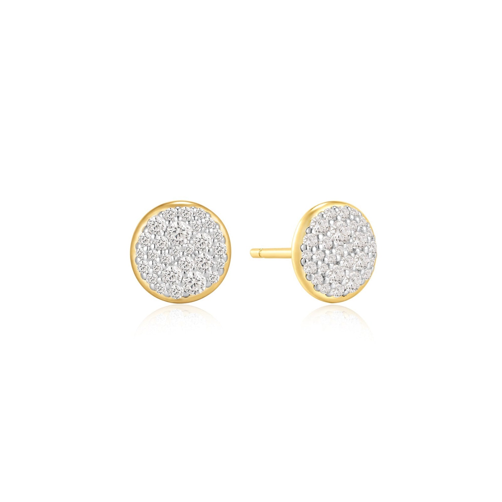 Ania Haie Gold Pave Disc Stud Earrings
