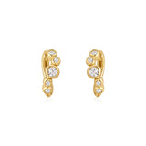 Ania Haie Gold Small Sparkling Tide Huggie Hoop Earrings