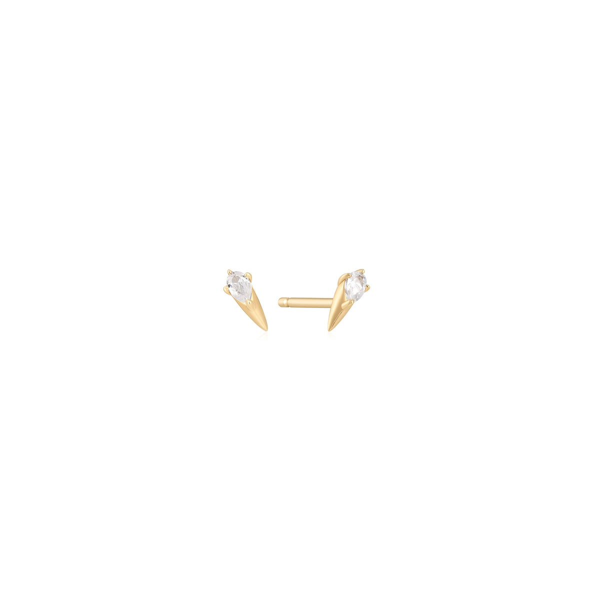 Ania Haie 14kt Gold White Sapphire Spike Stud Earrings