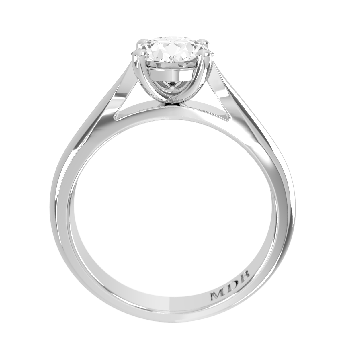 Classic Brilliant Cut upswept Shank with four claw Setting