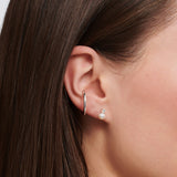 THOMAS SABO Single ear stud pearls and white stone silver