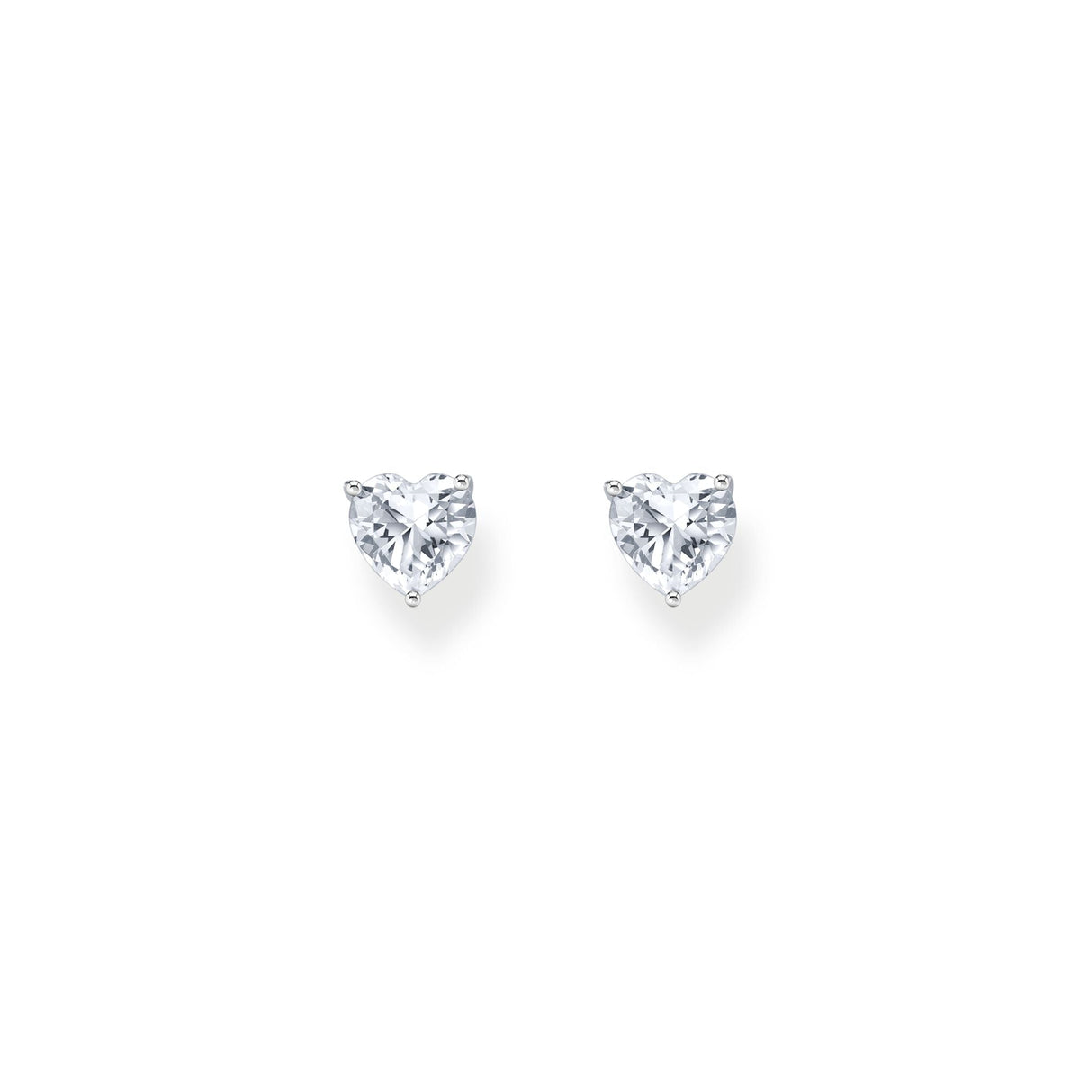 THOMAS SABO Ear studs heart-shaped with white zirconia