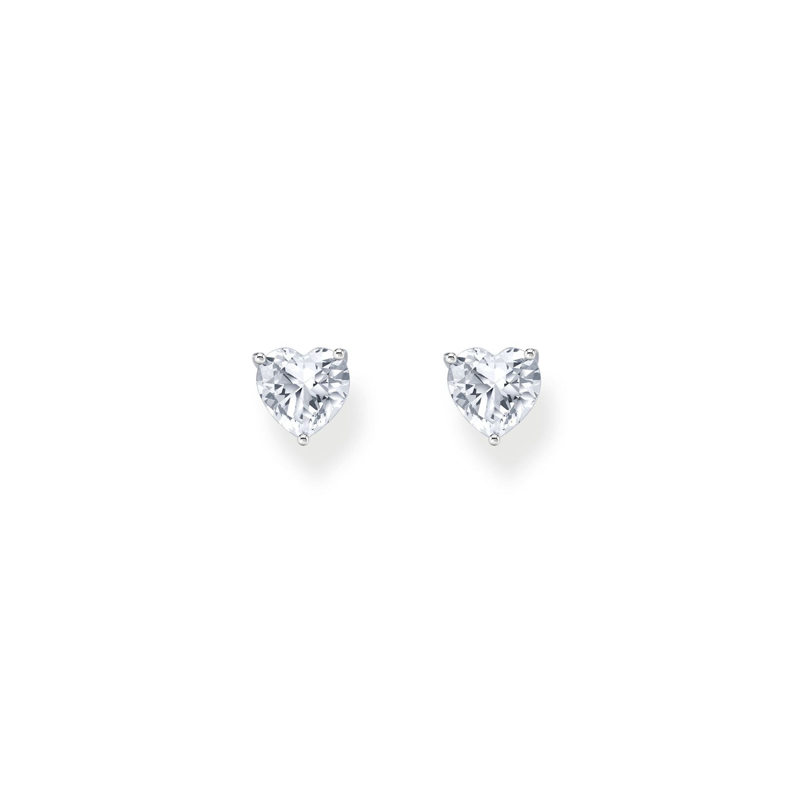 THOMAS SABO Ear studs heart-shaped with white zirconia