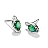 THOMAS SABO Stud Earrings with Green Teardrop Stones Silver