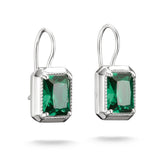 THOMAS SABO Drop Earrings with Green Octagon Stones Silver