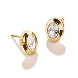 THOMAS SABO Oval Stud Earrings with Zirconia Stones Gold