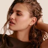 THOMAS SABO Oval Stud Earrings with Zirconia Stones Gold