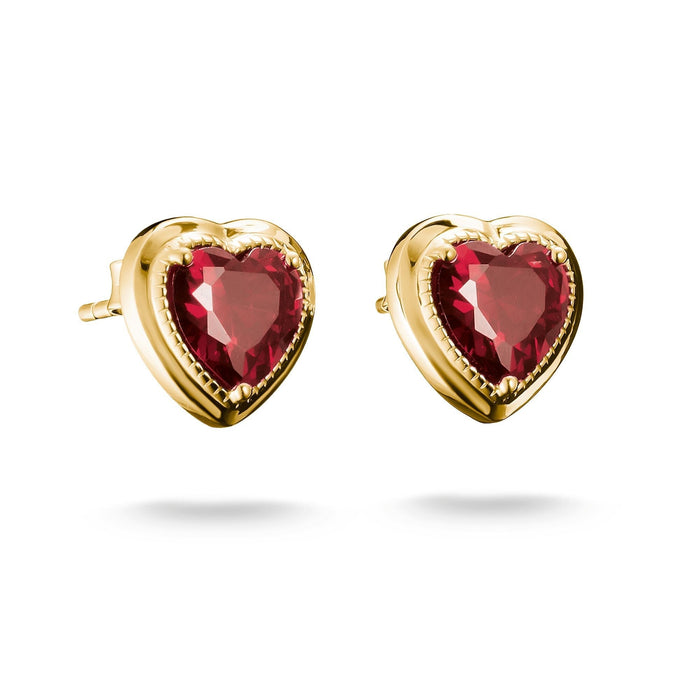 THOMAS SABO Small Red Heart Stud Earrings Gold
