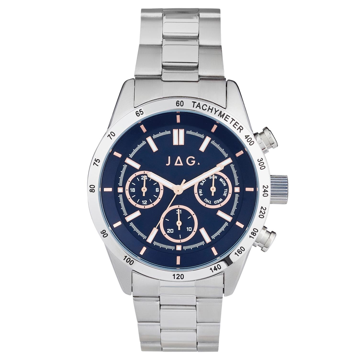 Jag Alain Silver Stainless Steel 44mm Watch