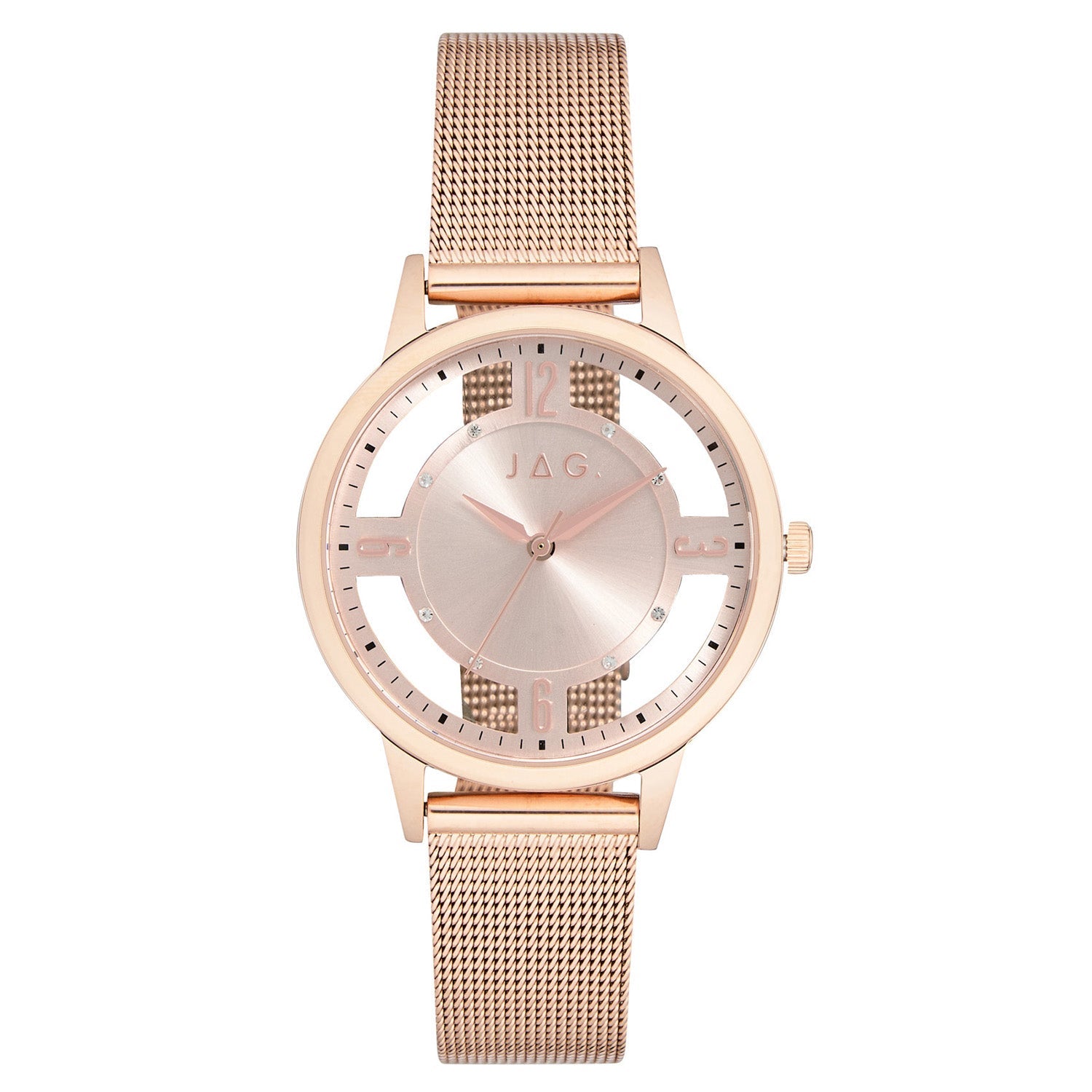 Jag Como Rose Stainless Steel Mesh 36mm Watch