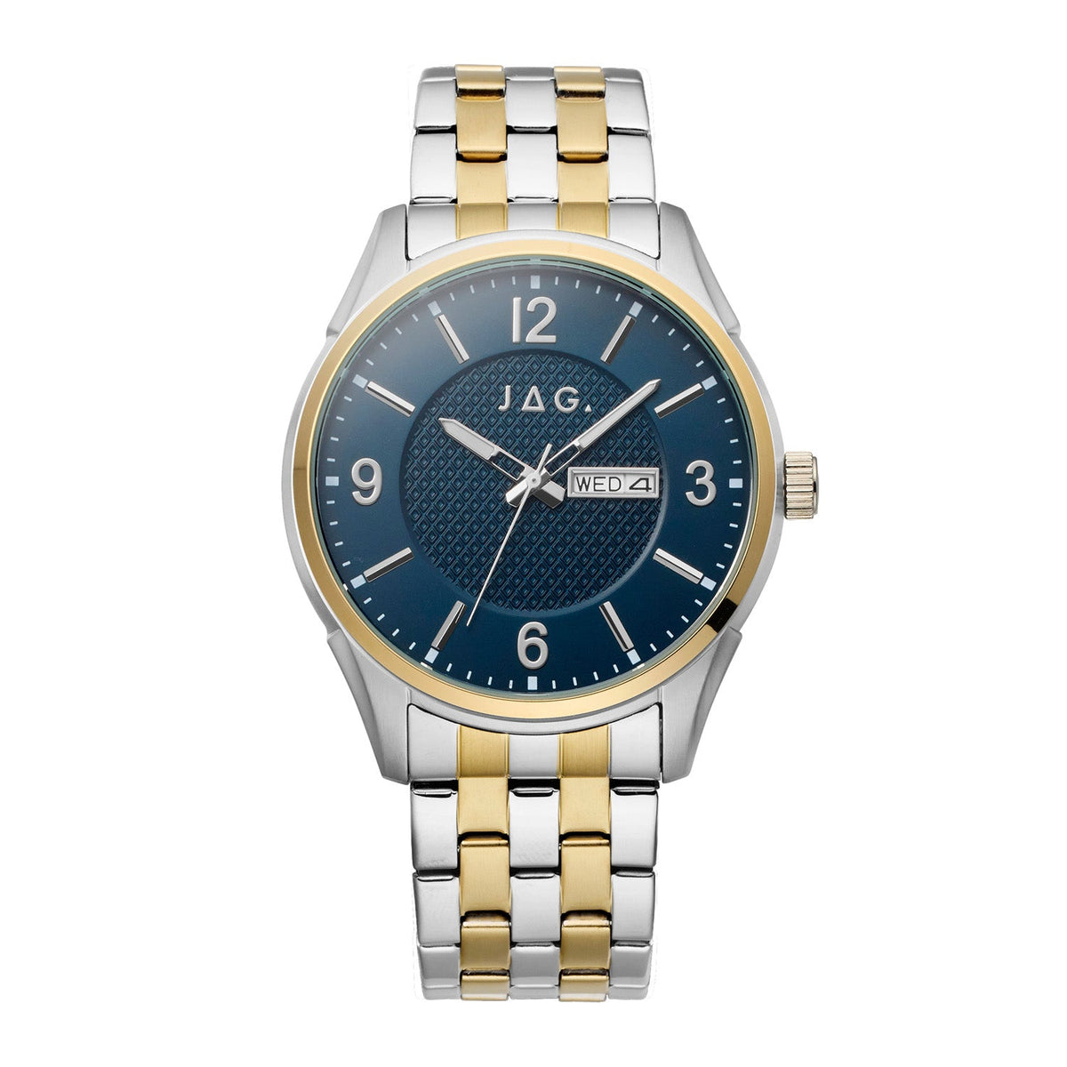 JAG William Mens Blue Dial Ips 44mm Two-Tone Watch