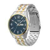 JAG William Mens Blue Dial Ips 44mm Two-Tone Watch