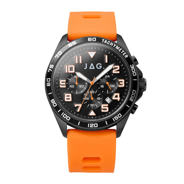 JAG Beachport Mens Black Dial 46mm Orange Watch