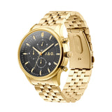 JAG Albany Mens Black Dial 45mm Gold Watch