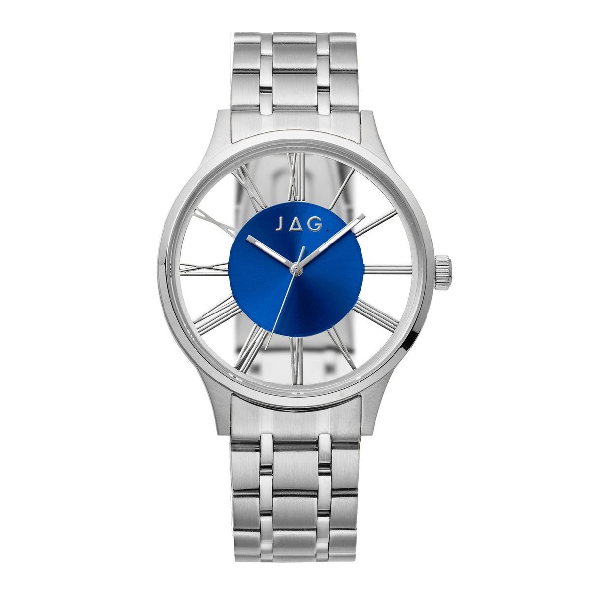 JAG Gerroa Mens Blue Dial 43mm Silver Watch