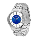 JAG Gerroa Mens Blue Dial 43mm Silver Watch