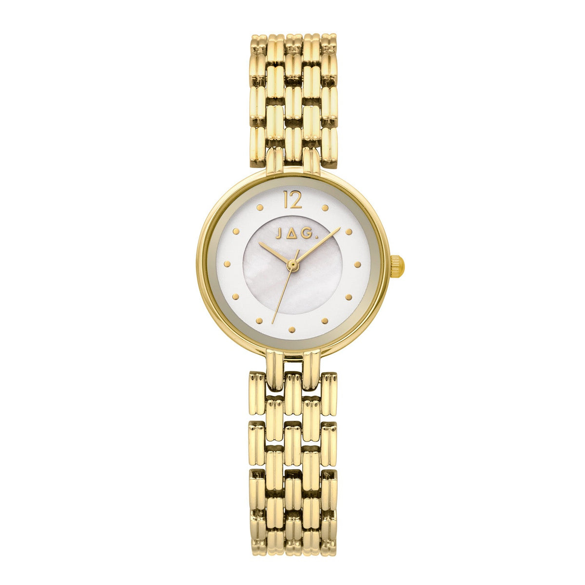JAG Iluka Womens White MOP Dial 30mm Gold Watch