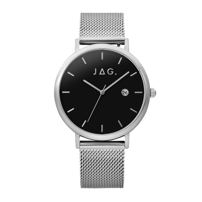 JAG Ryan Mens Black Dial 43mm Silver/Black Watch Set