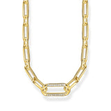 THOMAS SABO Golden Link Necklace with Anchor Element and Zirconia
