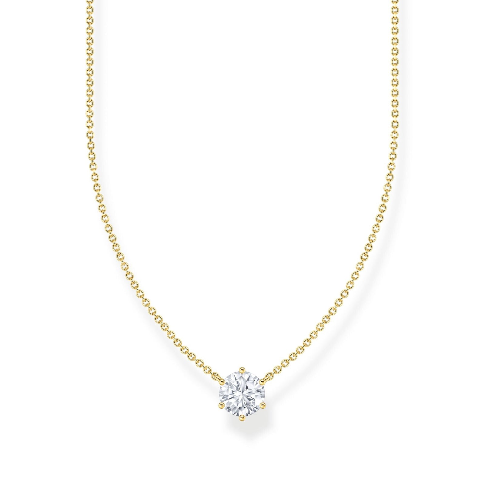 THOMAS SABO Necklace with white zirconia pendant - gold