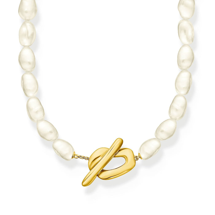 THOMAS SABO Fluid Pearl Necklace in Gold