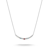 THOMAS SABO Half-Form Necklace with Red Zirconia Stone