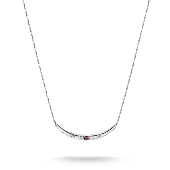 THOMAS SABO Half-Form Necklace with Red Zirconia Stone